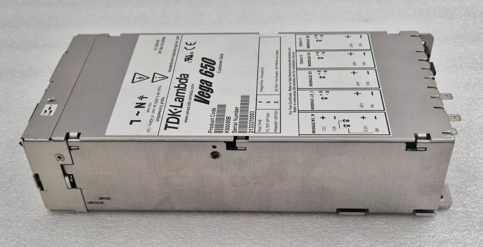 TDK LAMBDA Vega 650 K60050B Power Supply