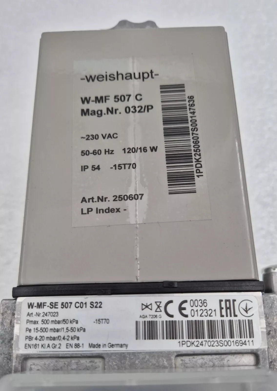 NEW - DUNGS Weishaupt W-MF-SE 507 C01 S22 247023 Solenoid Valve Manifold Burner