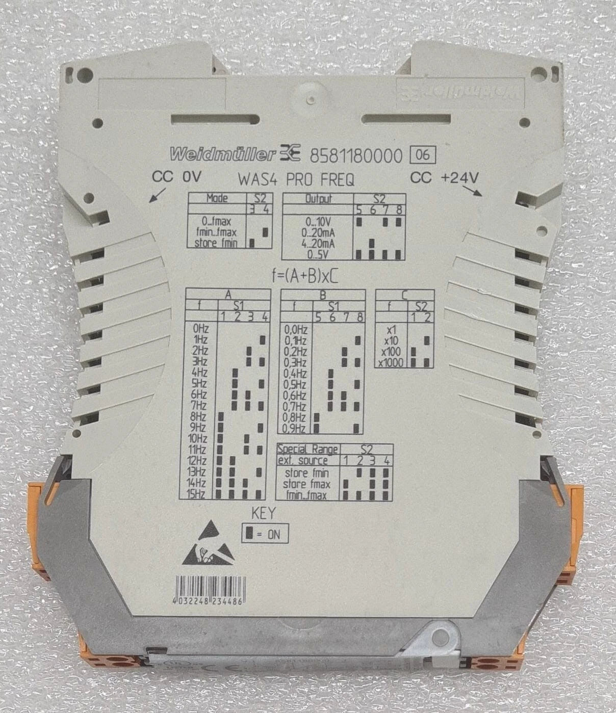 Weidmuller 8581180000 wiring diagram label close-up