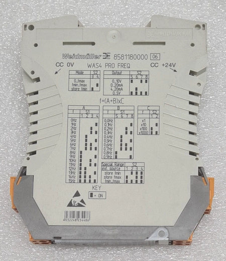 Weidmuller 8581180000 wiring diagram label close-up