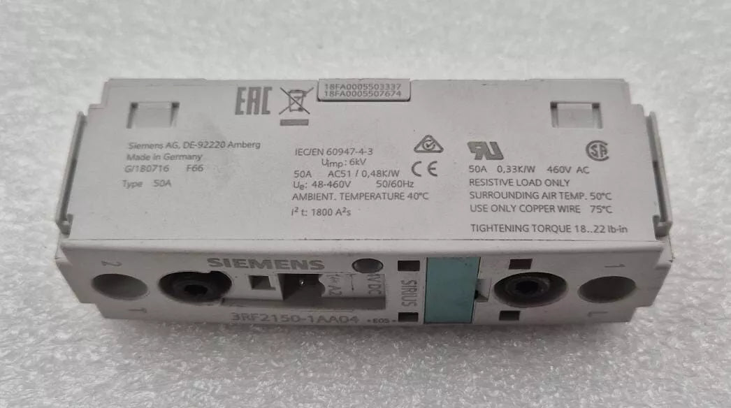 Siemens 3RF2150-1AA04 Solid State Relay 3RF2