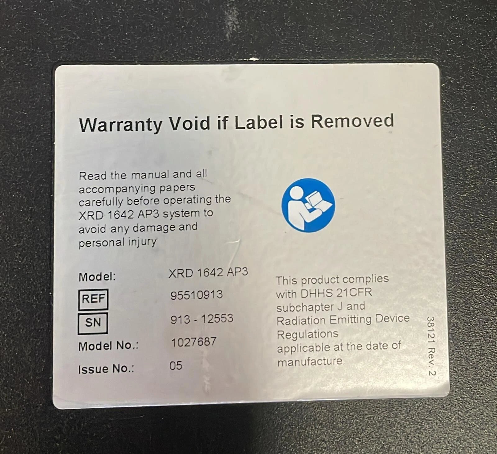 Perkin Elmer XRD 1642 AP3 95510913 Digital Detector System 56X50 CM 1027687 IP65