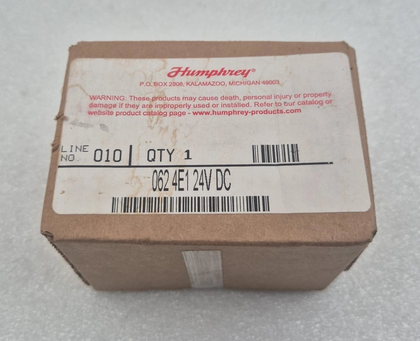 *NEW* Humphrey 062 4E1 24V DC Solenoid Valve 6.7W 0-125PSI