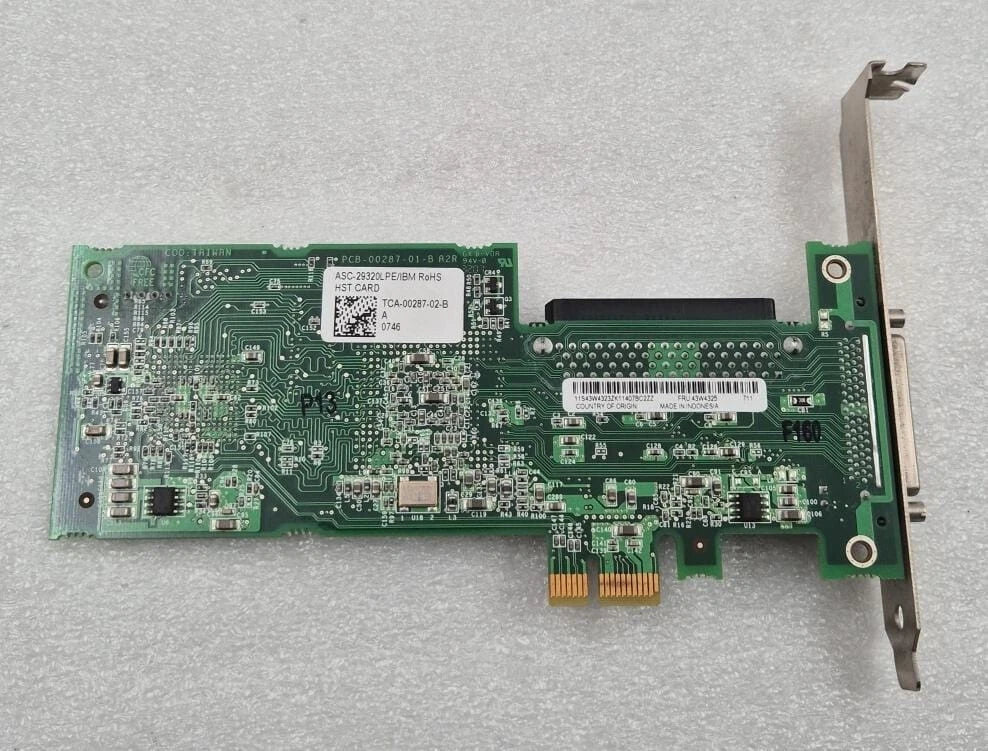 Adaptec ASC-29320LPE/IBM HST CARD ULTRA320 SCSI PCIe Control PCA-00287-01-B