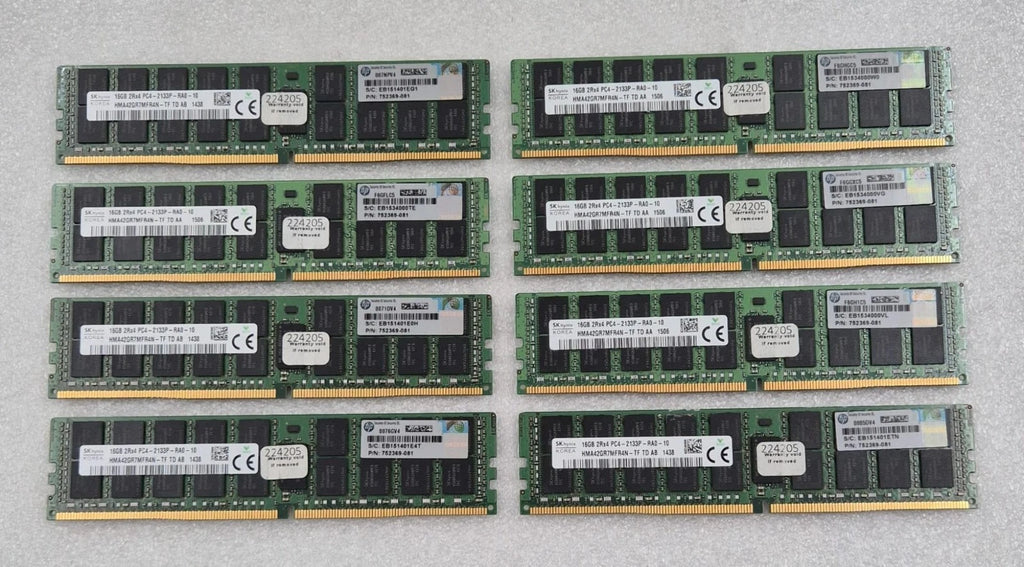 [LOT 8 PCS] SK Hynix 16GB 2Rx4 PC4-2133P HMA42GR7MFR4N-TF RAM Memory 752369-081