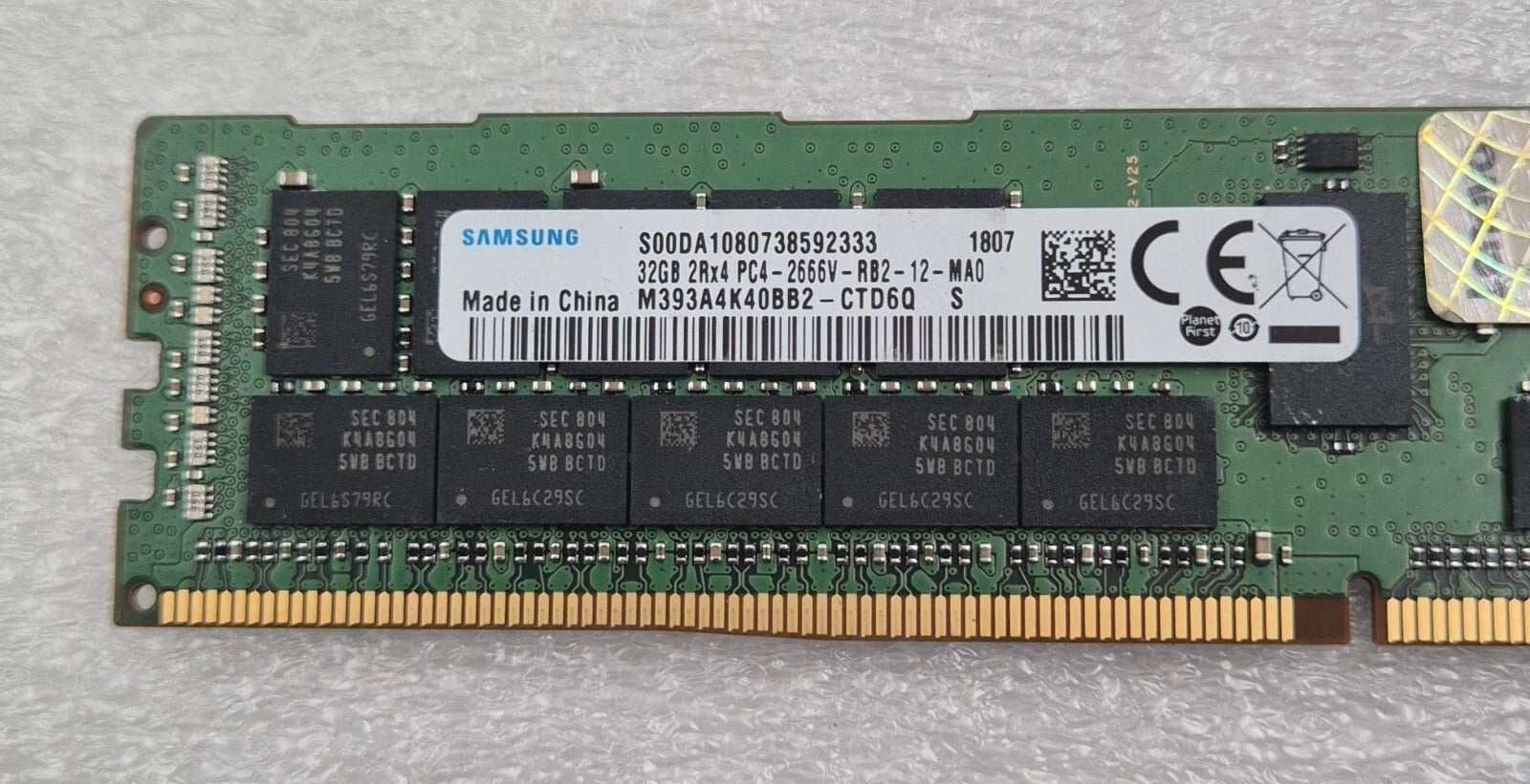 [LOT 3] Samsung 32GB 2Rx4 PC4-2666V REG ECC RDIMM M393A4K40BB2-CTD6Q Server RAM
