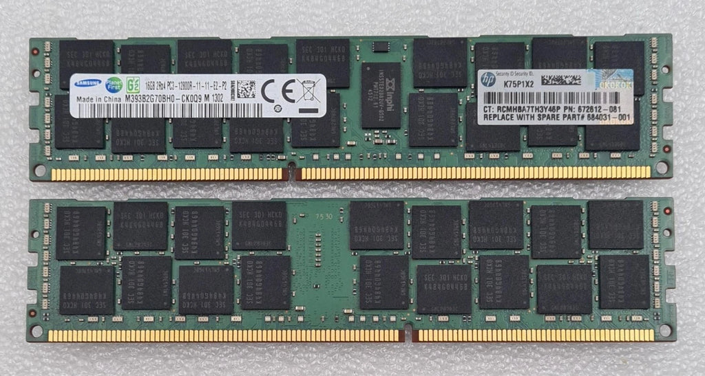 [LOT 16] SAMSUNG 16GB 2Rx4 PC3-12800R DDR3 M393B2G70BH0-CK0Q9 Server Memory RAM