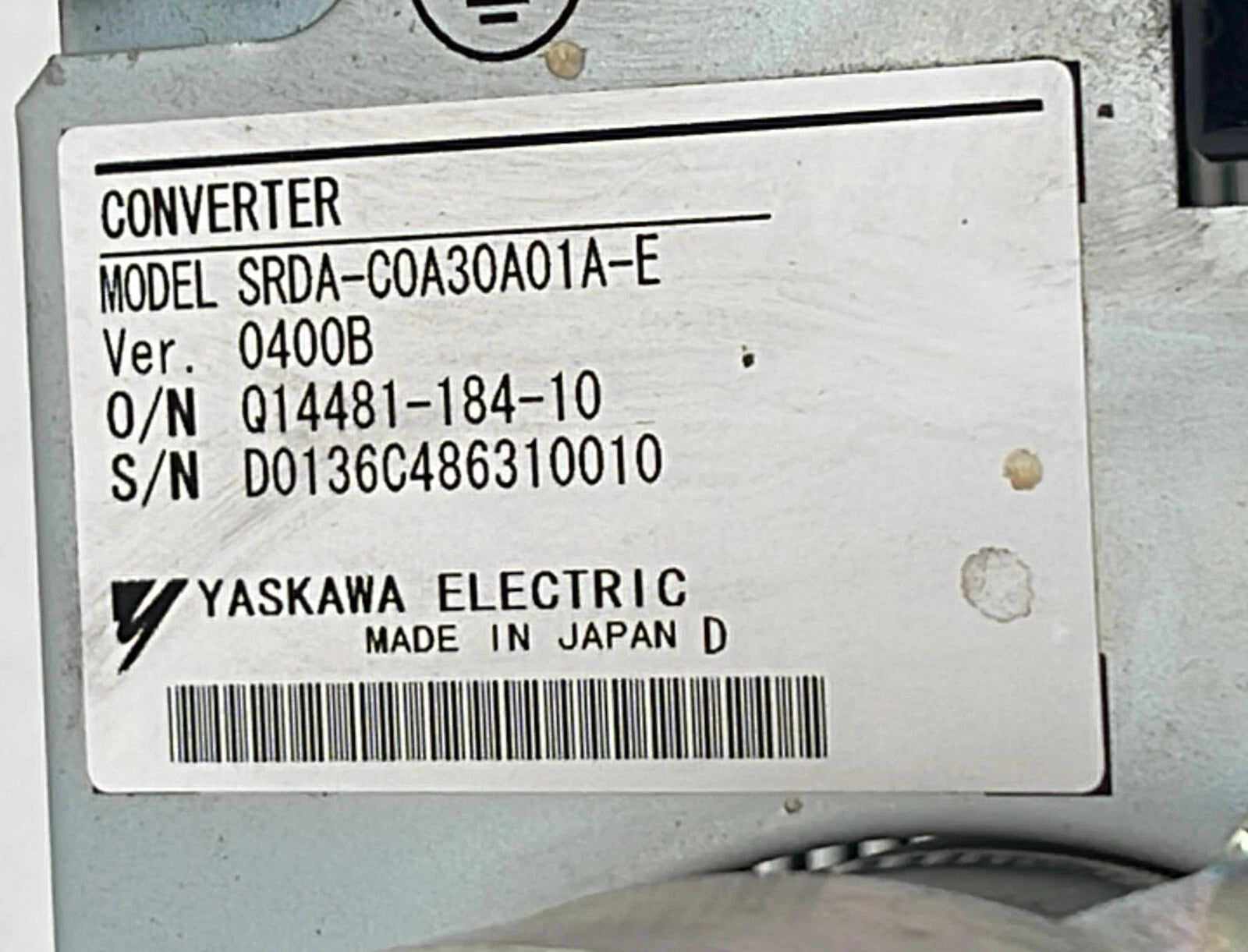 Yaskawa SRDA-COA30A01A-E converter servo drive control module