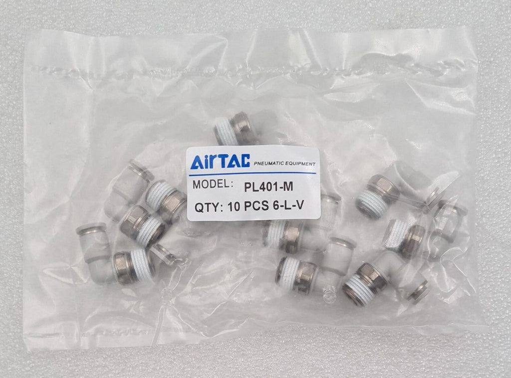 [LOT 50] NEW SEALED - AirTAC PL401-M Mini connector 10PCS 6-L-V (*5 Packs)