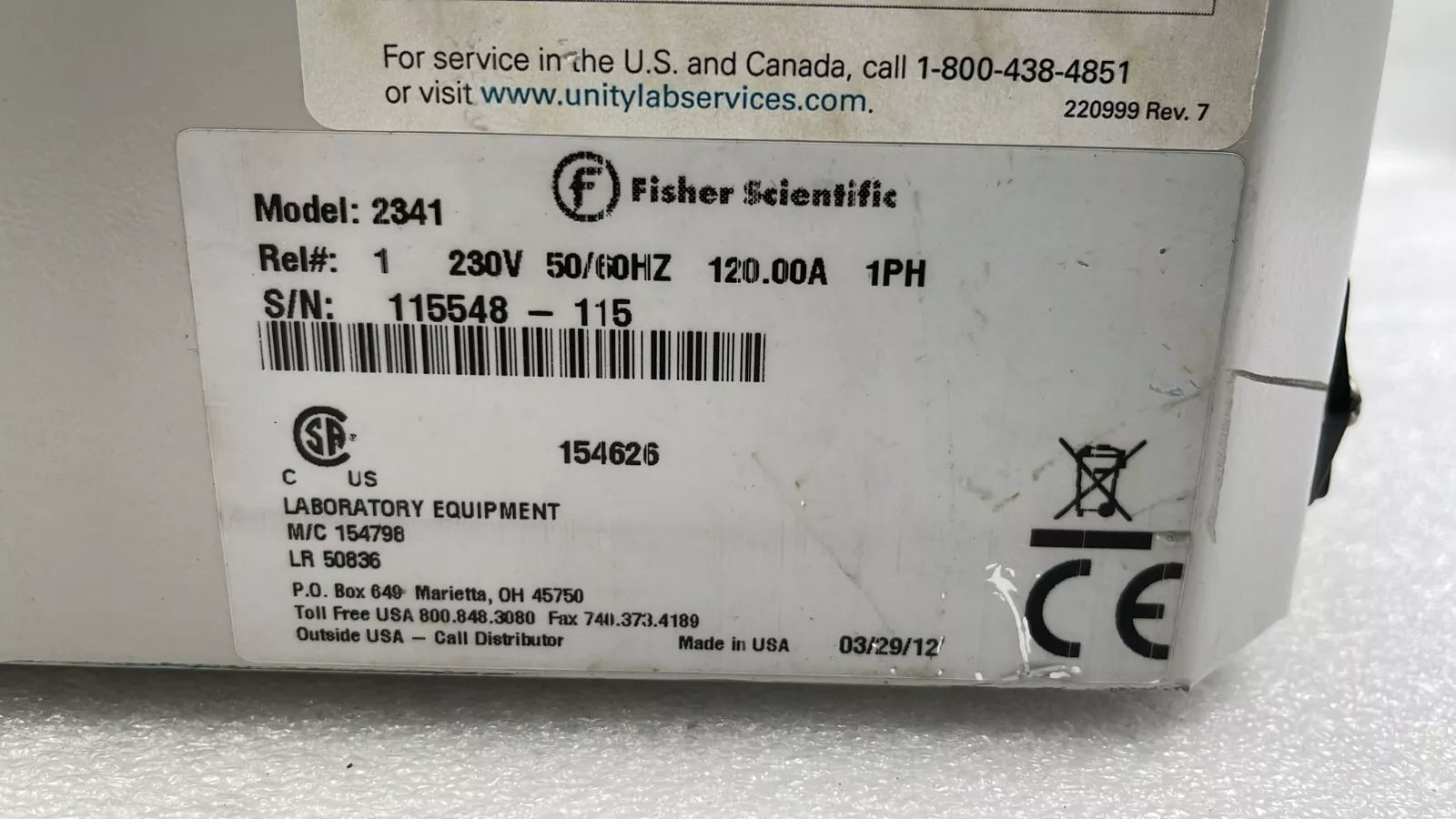 Fisher Scientific 2341 Isotemp Digital Water Bath 230V laboratory heating unit