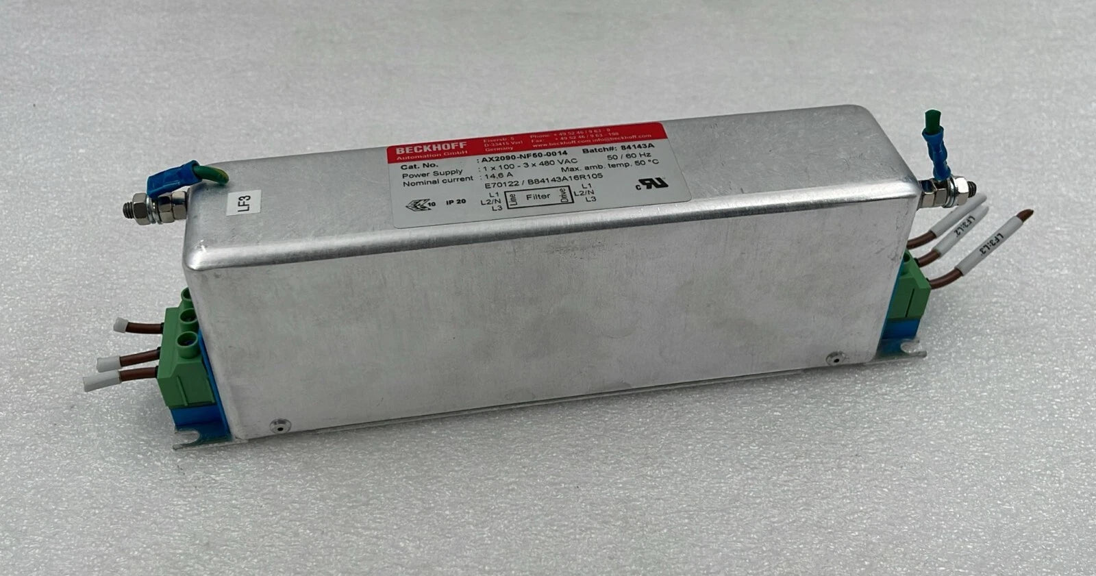 BECKHOFF POWER MAINS LINE FILTER AX2090-NF50-0014