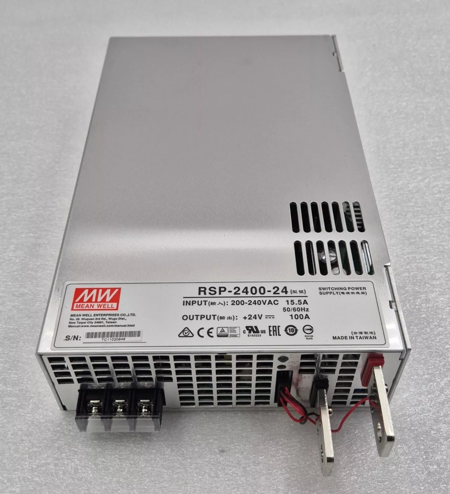 NEW - Mean Well MW RSP-2400-24 Switching Power Supply 200-240VAC 24V 100A