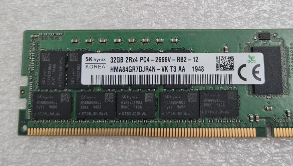 [LOT OF 4] SK hynix 32GB 2Rx4 PC4-2666V HMA84GR7DJR4N-VK DDR4 SERVER RAM Memory
