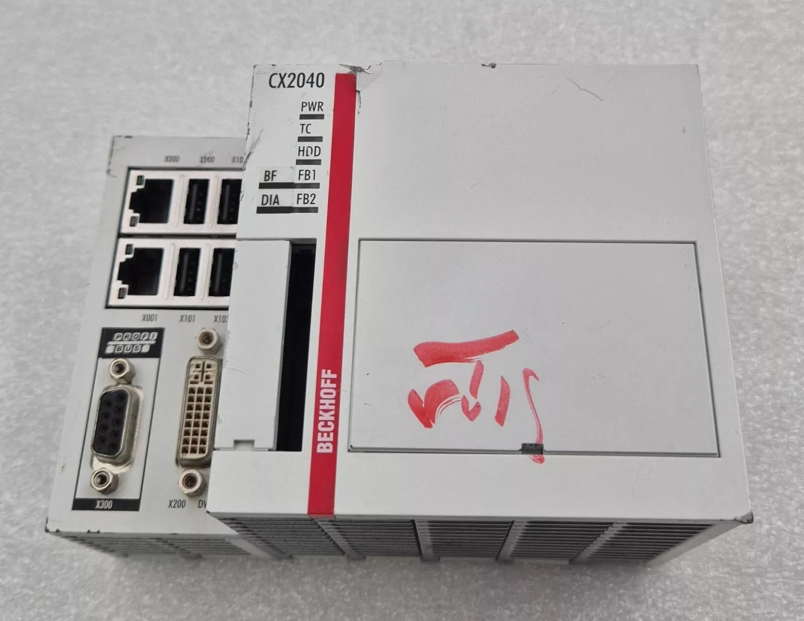 Beckhoff CX2040 embedded PLC controller top housing view
