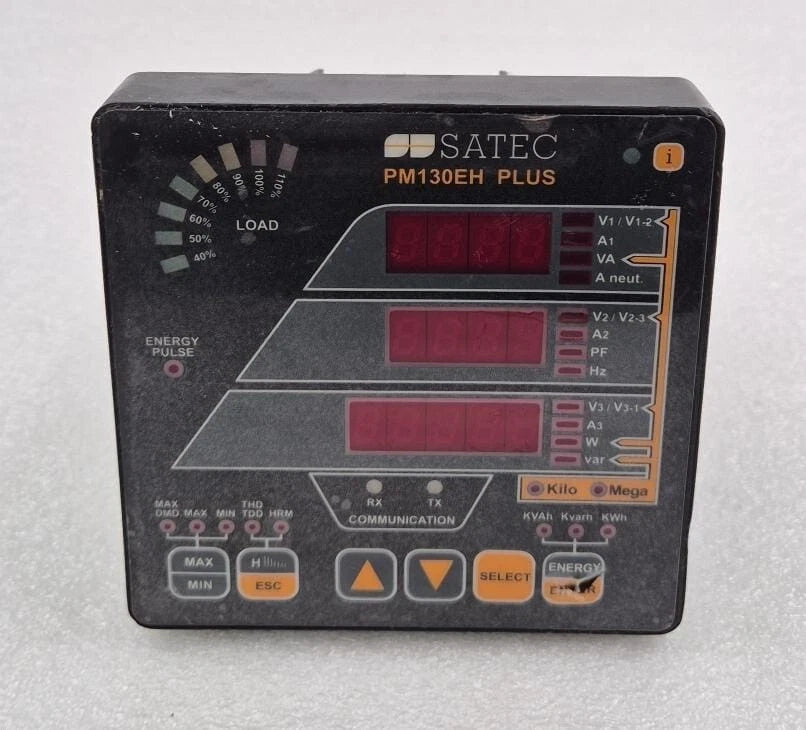 SATEC PM130EH PLUS multifunction power meter panel-mounted electrical monitoring device