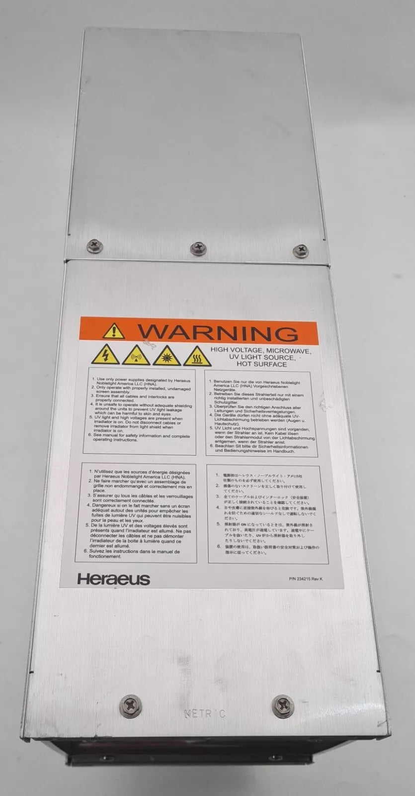 Heraeus I300MB Fusion UV Systems F300S Light Curing System For UV Rays **AS-IS**