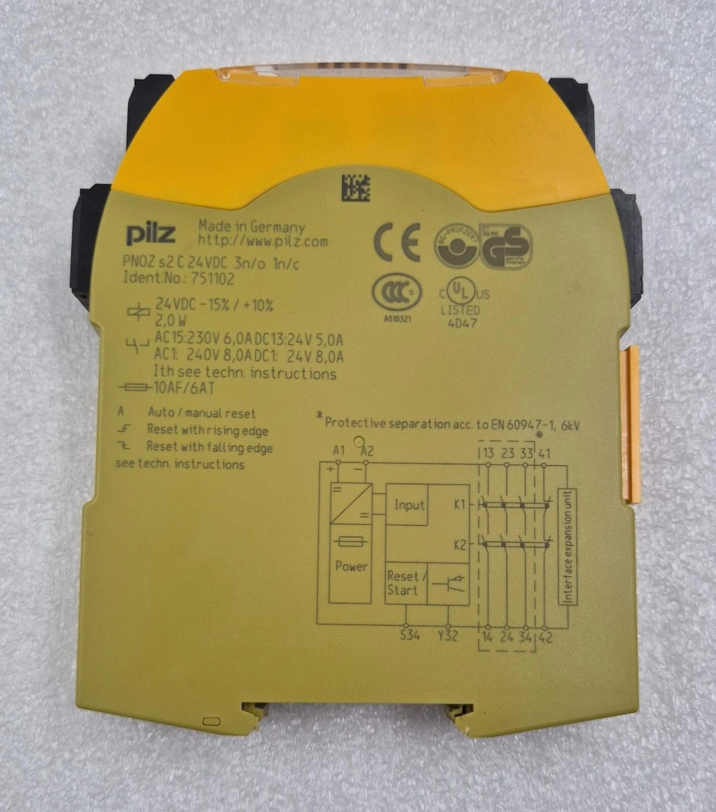 Pilz PNOZ s2 C 24VDC 3n/o 1n/c Safety Relay 751102