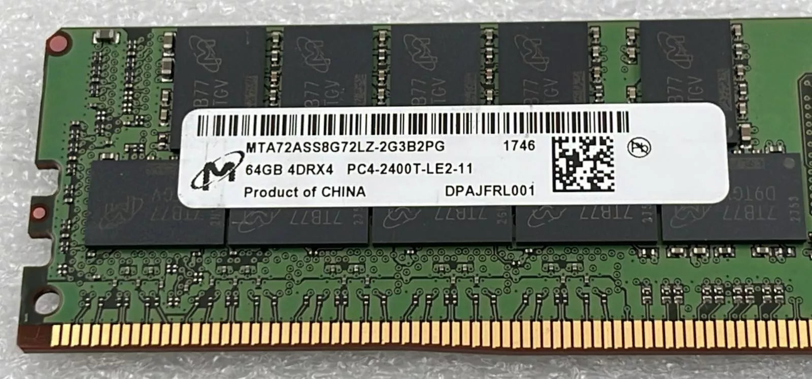 Micron 64GB 4DRX4 PC4-2400T MTA72ASS8G72LZ-2G3B2PG Server Memory RAM