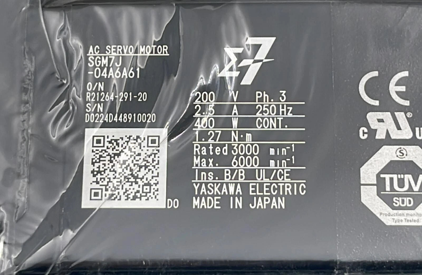 **NEW** YASKAWA SGM7J-04A6A61 AC SERVO MOTOR