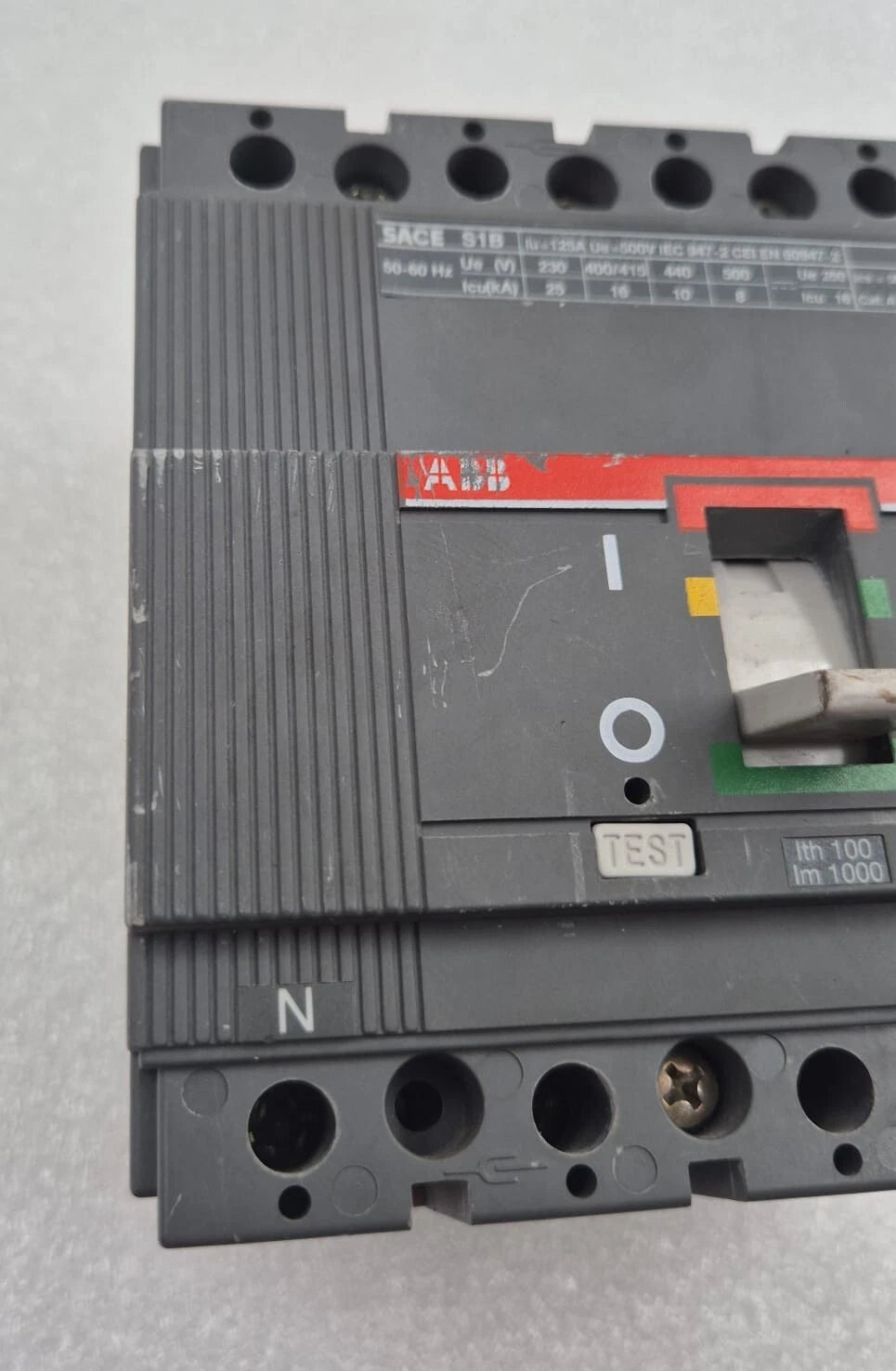 ABB SACE S1 S1B 125A 500VAC 250V DC 3P & N Circuit Breaker