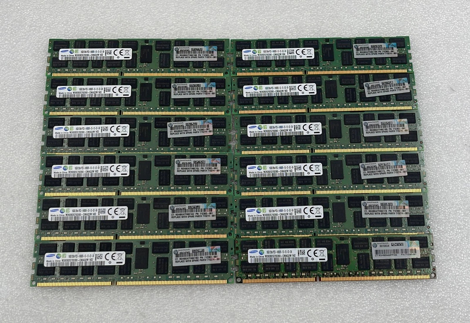 [LOT 12] SAMSUNG 16GB 2Rx4 PC3-14900R DDR3 M393B2G70DB0-CMAQ2M Server Memory RAM