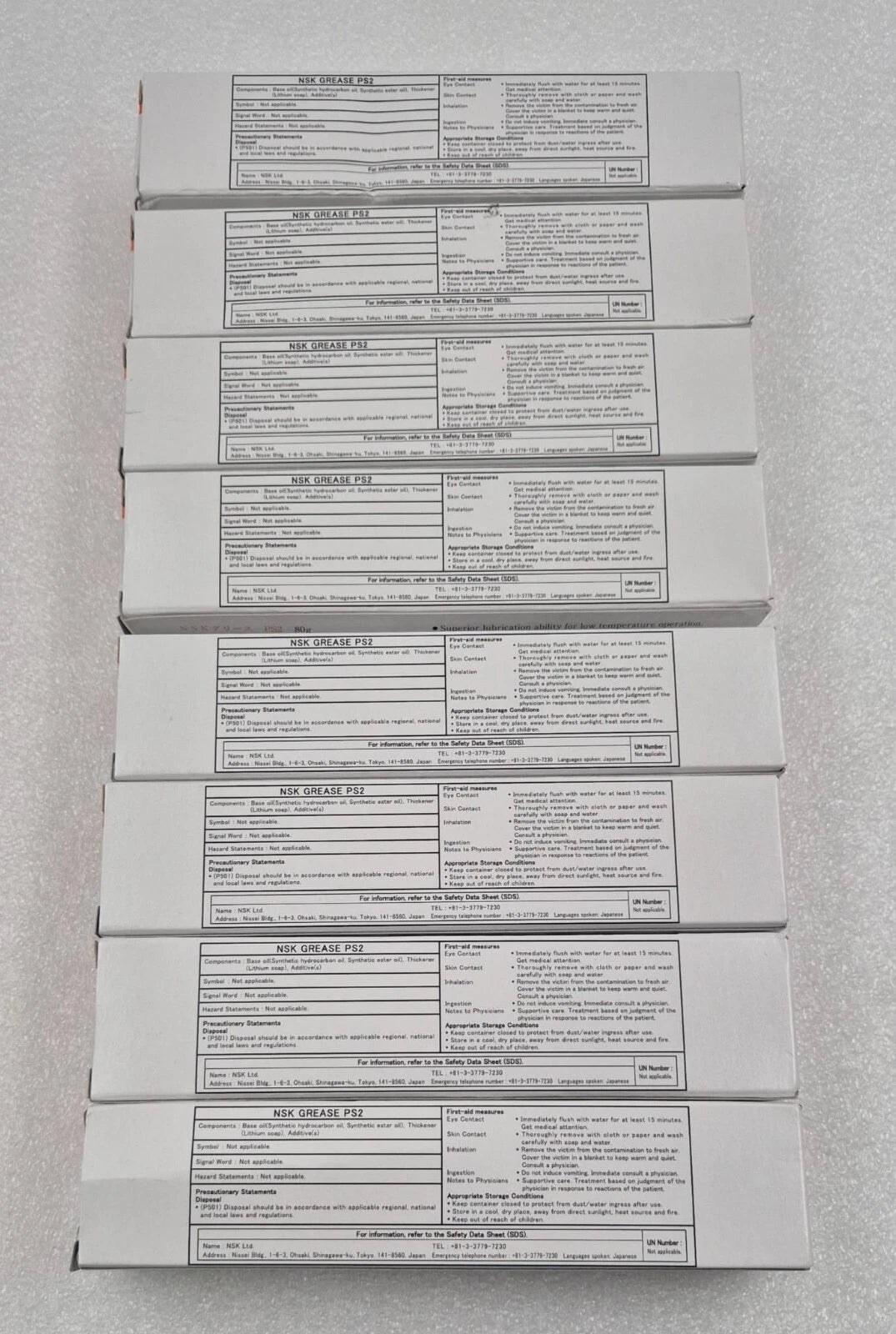 [LOT 8 PCS] **NEW** NSK GREASE PS2 80g Tube (2.8 oz) 80 gram GRS - New in Box