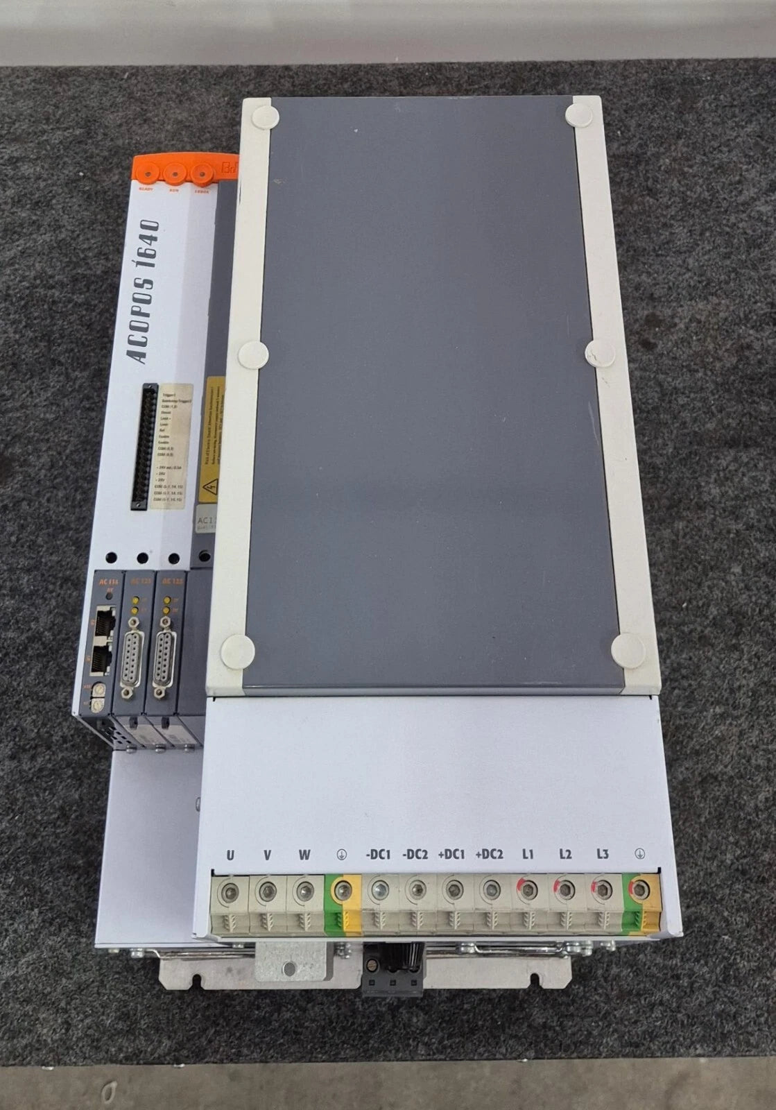 B&R Automation ACOPOS 1640 8V1640.00-2 Rev. VF Servo Drive W/ AC114 & 2* AC123