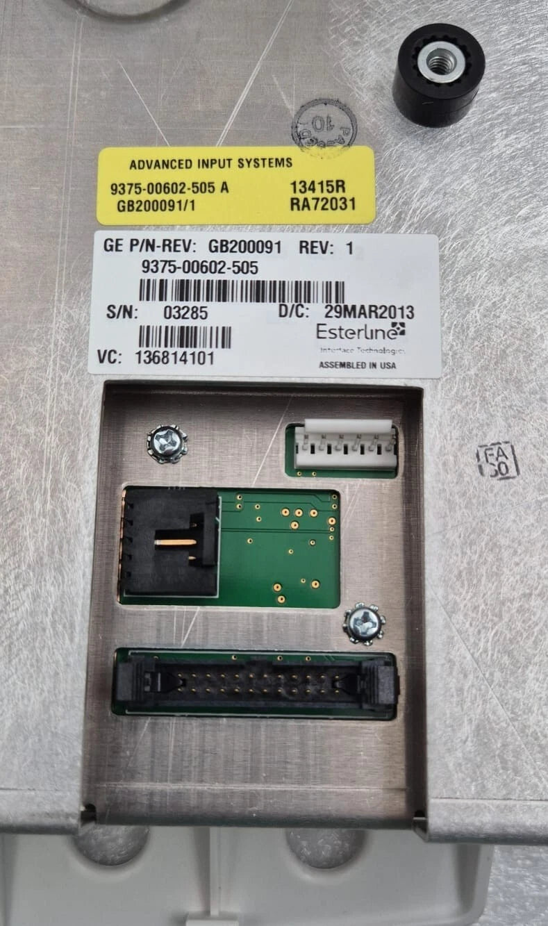 GE Vivid E9 ultrasound touch screen monitor 9375-00602-505 GA200091 EsterLine display module