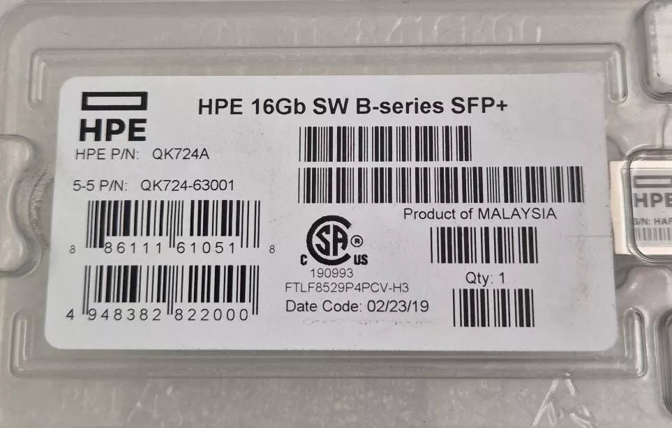 [LOT OF 100] NEW - HPE 16GB SW B-series SFP+ QK724A 656435-001 TRANSCEIVER