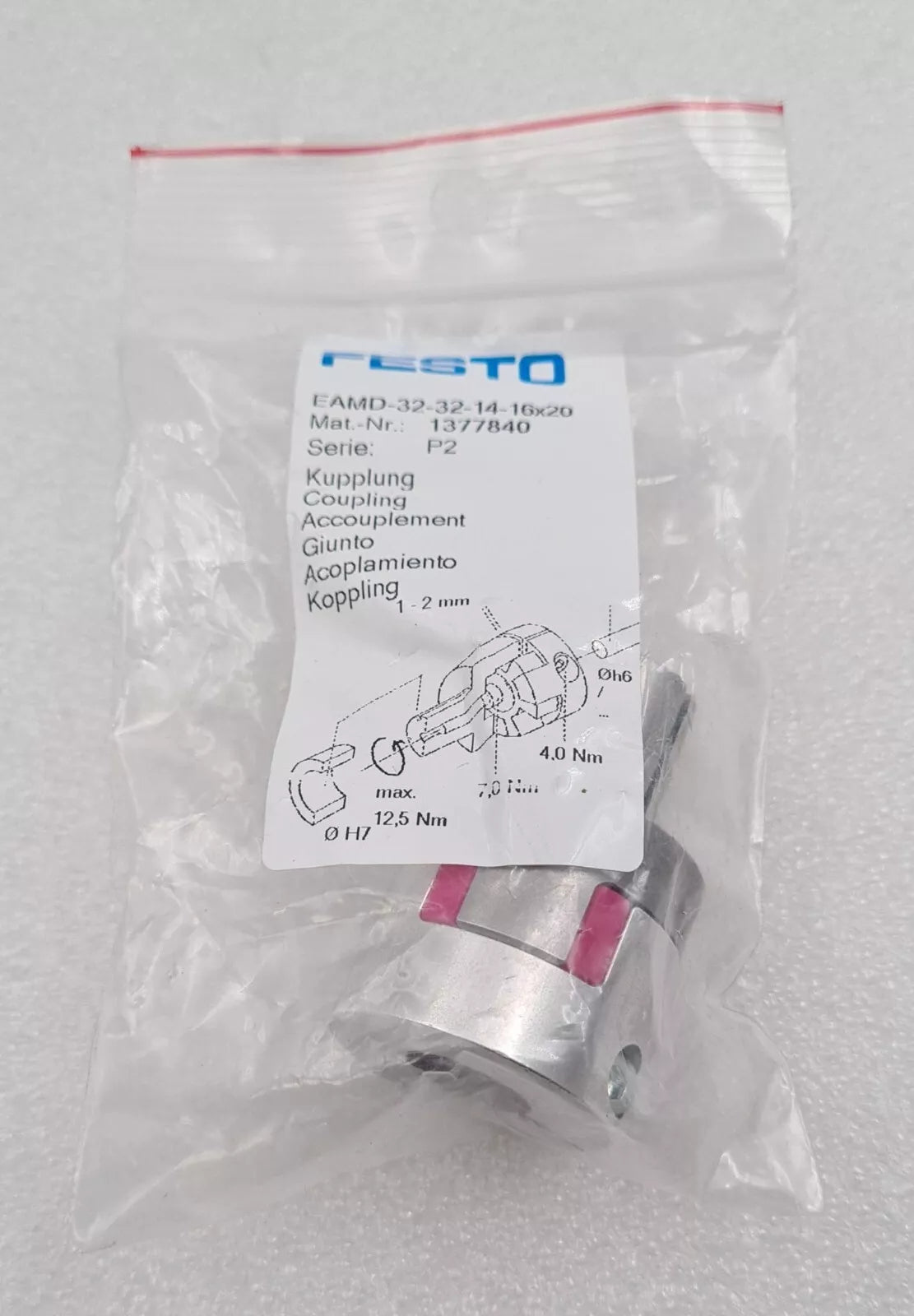 NEW - FESTO EAMD-32-32-14-16X20 1377840 P2 Coupling