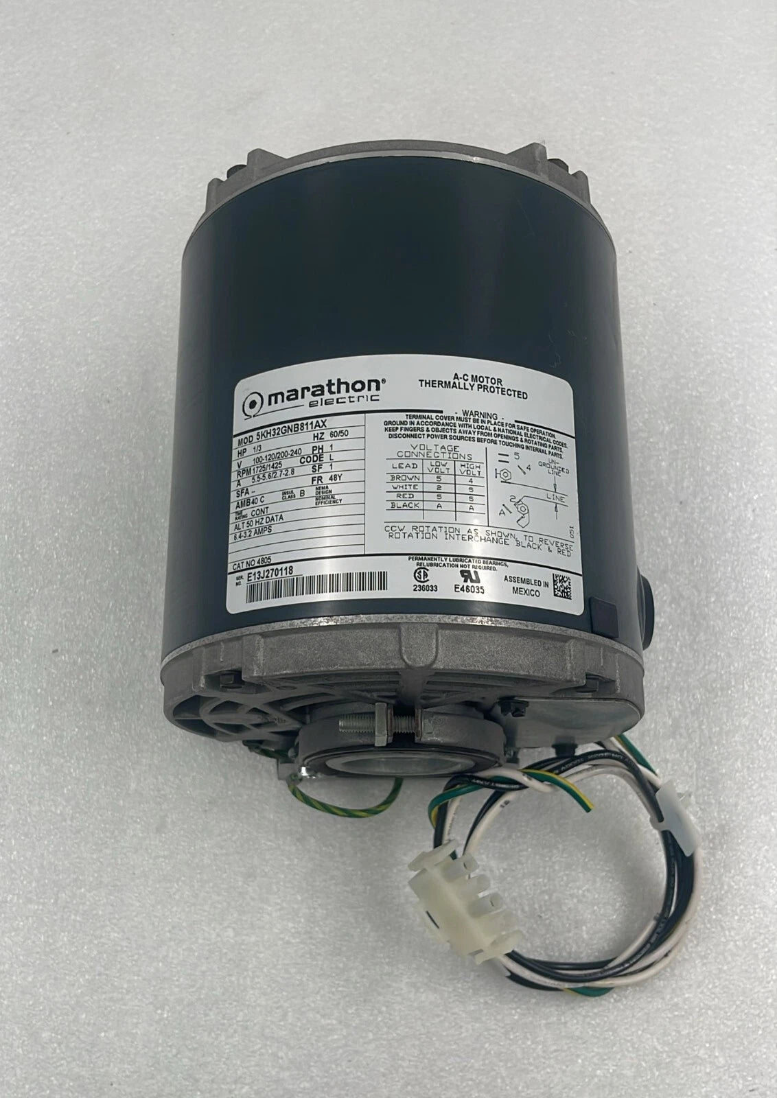 Marathon 5KH32GNB811AX 1/3-HP 1-PH 60/50-HZ 1725-RPM AC Motor