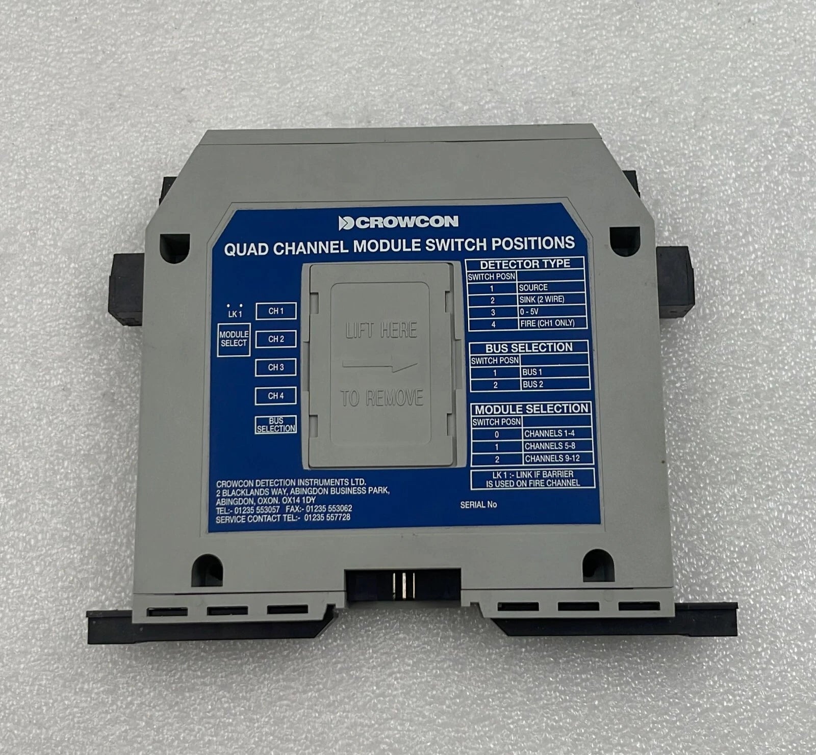 Crowcon Quad Channel Module Switch Positions