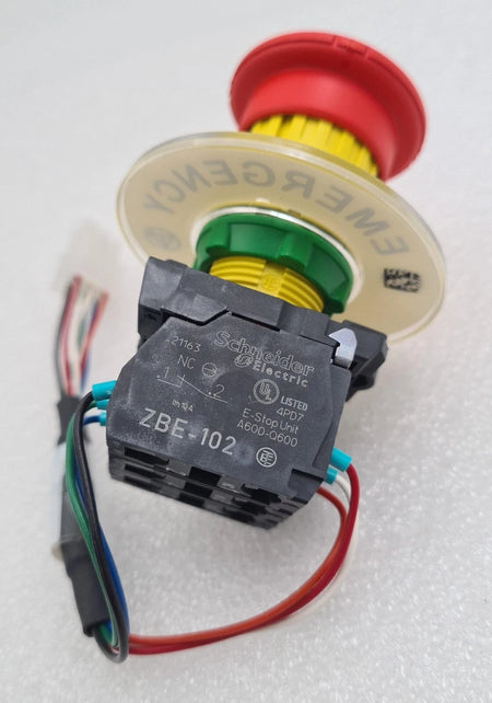 Schneider Electric emergency stop push button with ZBE-102 contact block