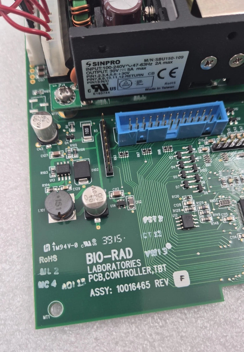 BIO-RAD PCB CONTROLLER TBT 10016465-01 W/ SINPRO SBU150-109 for CFX96