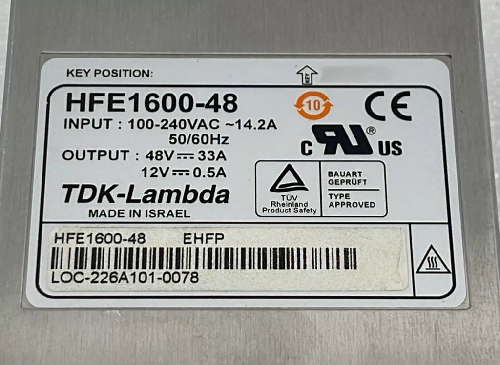 TDK-Lambda HFE1600-48 Power Supply 100-240VAc 14.2A