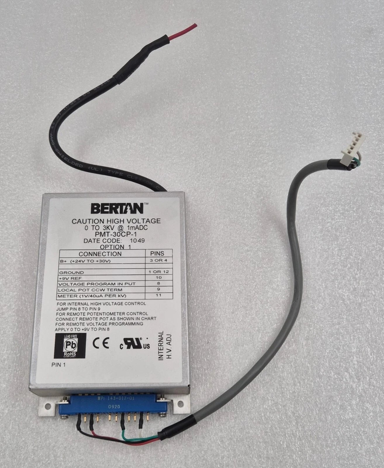 Spellman BERTAN PMT-30CP-1 0-3KV HIGH VOLTAGE POWER SUPPLY DEL HVPS MOD 3KV