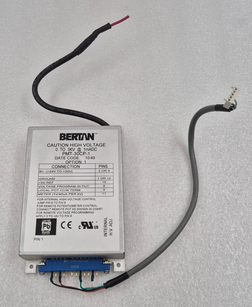 Spellman BERTAN PMT-30CP-1 0-3KV HIGH VOLTAGE POWER SUPPLY DEL HVPS MOD 3KV