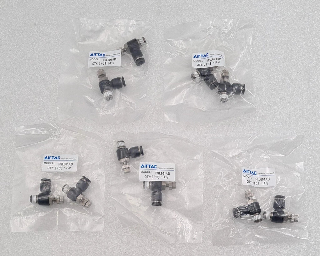 [LOT 5Bags * 2pcs/1Bag ] NEW SEALED - AirTAC PSL601AD 2 PCS 1-F-V Fittings