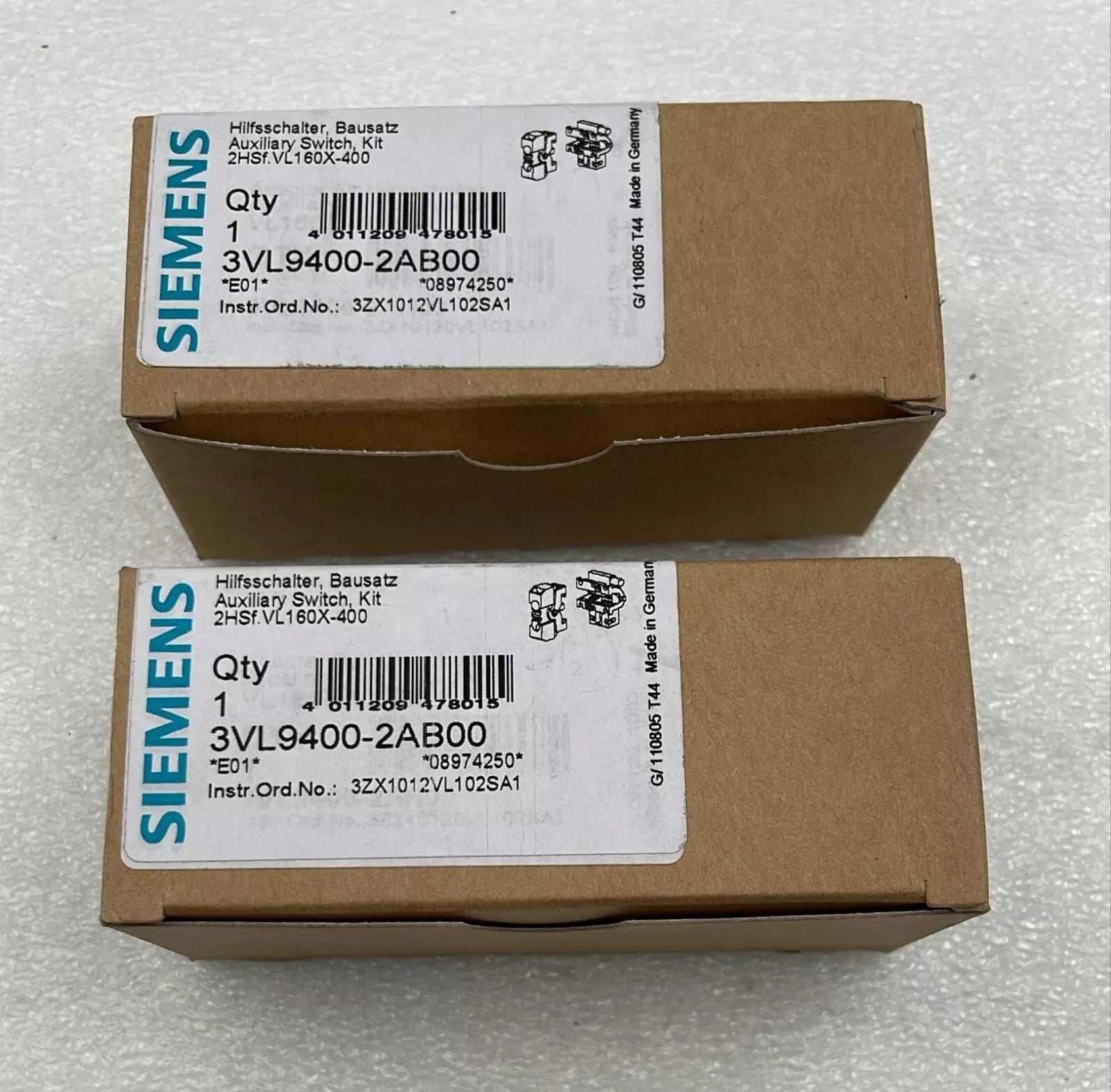 [LOT 2 PCS] NEW - Siemens 3VL9400-2AB00 Auxiliary Switch VL160X-400 KIT