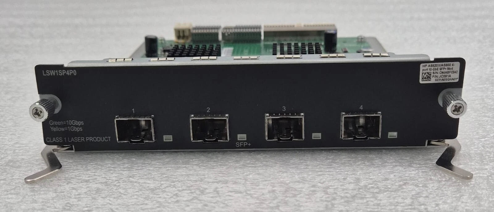 HP LSW1SP4P LSW1SP4P0 JC091A 4-port 10GbE SFP+ Switch Expansion Board