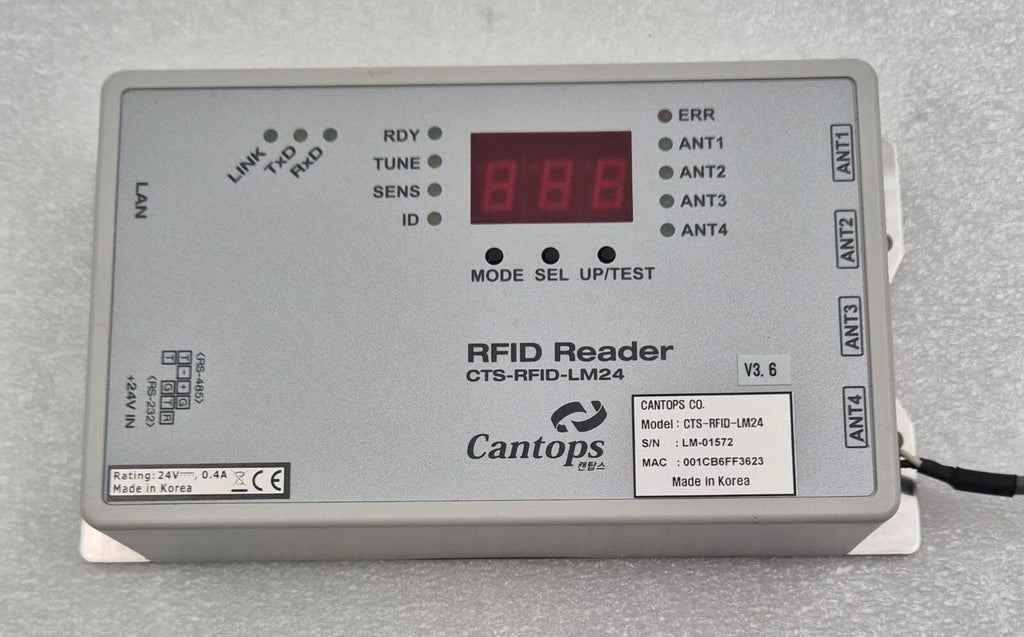 Cantops RFID Reader CTS-RFID-LM24 24V W/ AN-L002701 Antenna