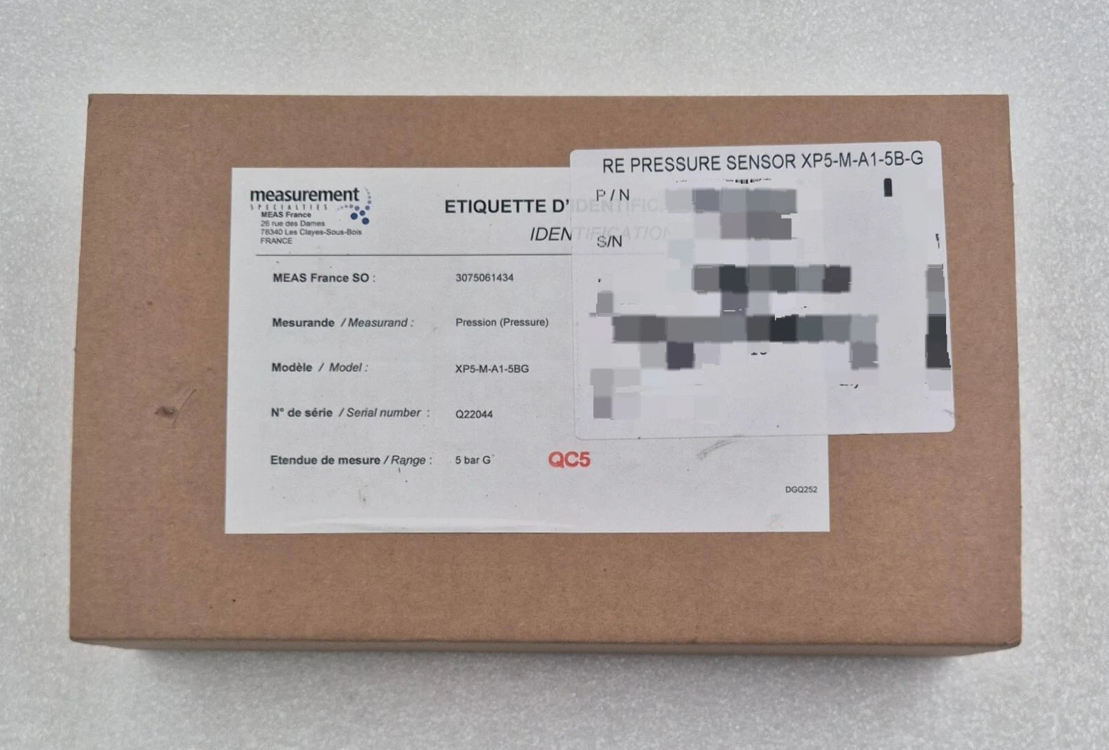 **NEW** MEAS PRESSURE SENSOR XP5-M-A1-5BG 5-Bar