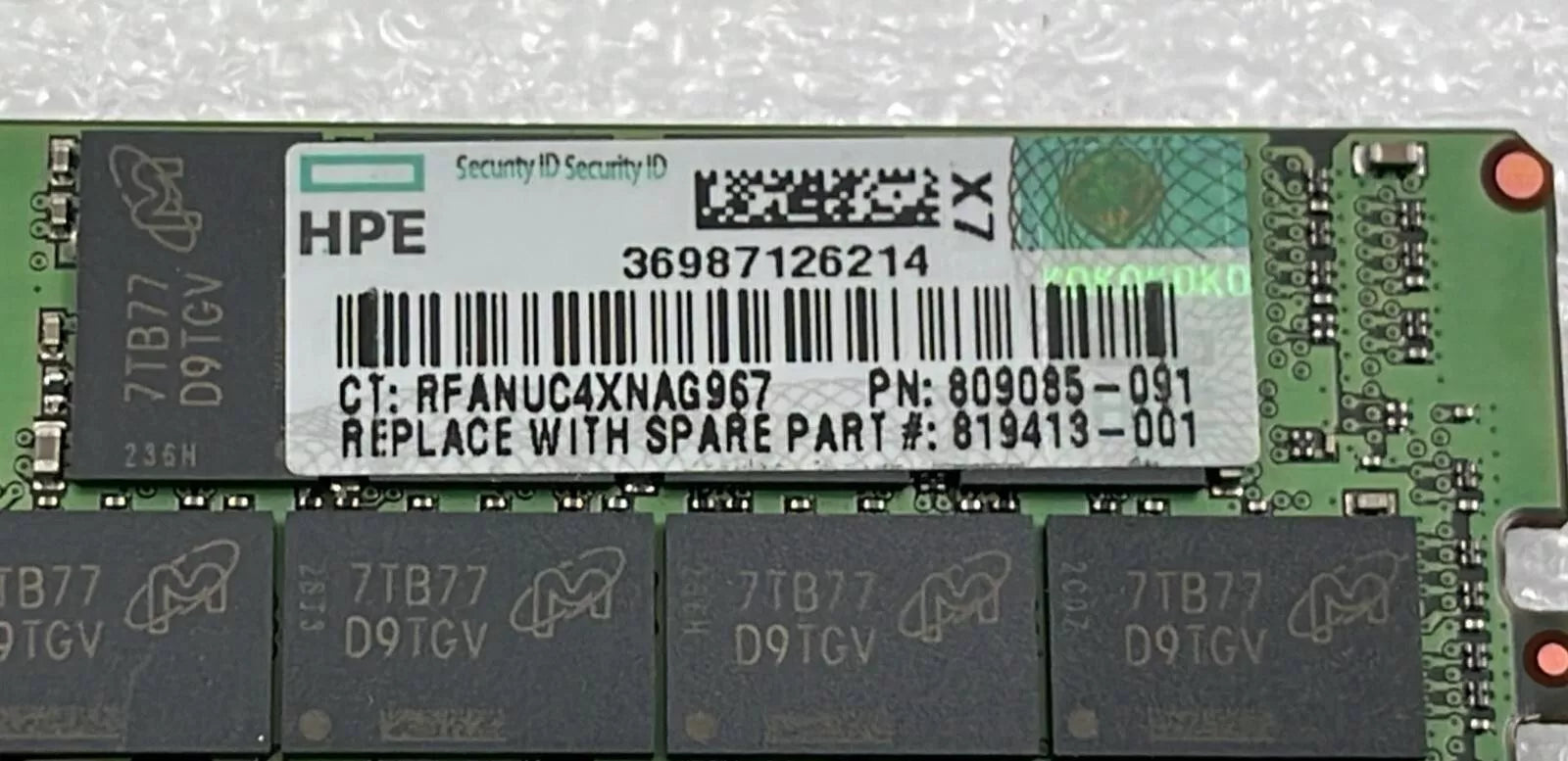 Micron 64GB 4DRX4 PC4-2400T MTA72ASS8G72LZ-2G3B2PG Server Memory RAM