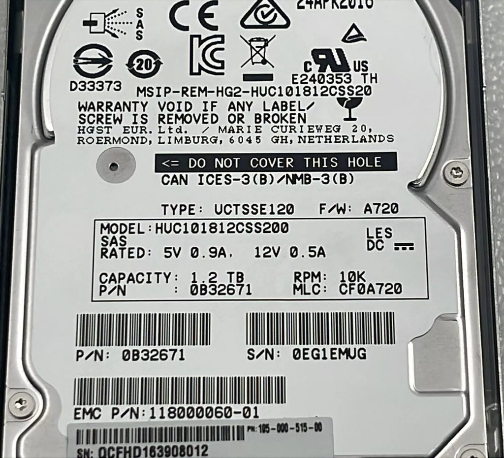 [LOT OF 4] HGST HUC101812CSS200 1.2TB 10K SAS 2.5 Hard Drive 0B32671 HDD