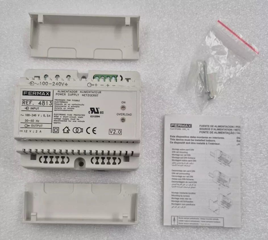NEW - FERMAX 4813 Power Supply Alimentador Intercom 100-240VAC 12VDC