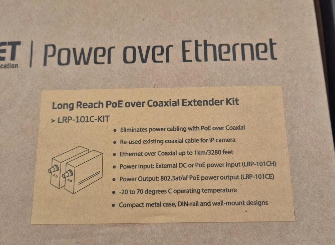PLANET LRP-101C-KIT PoE over coax long-reach extender set