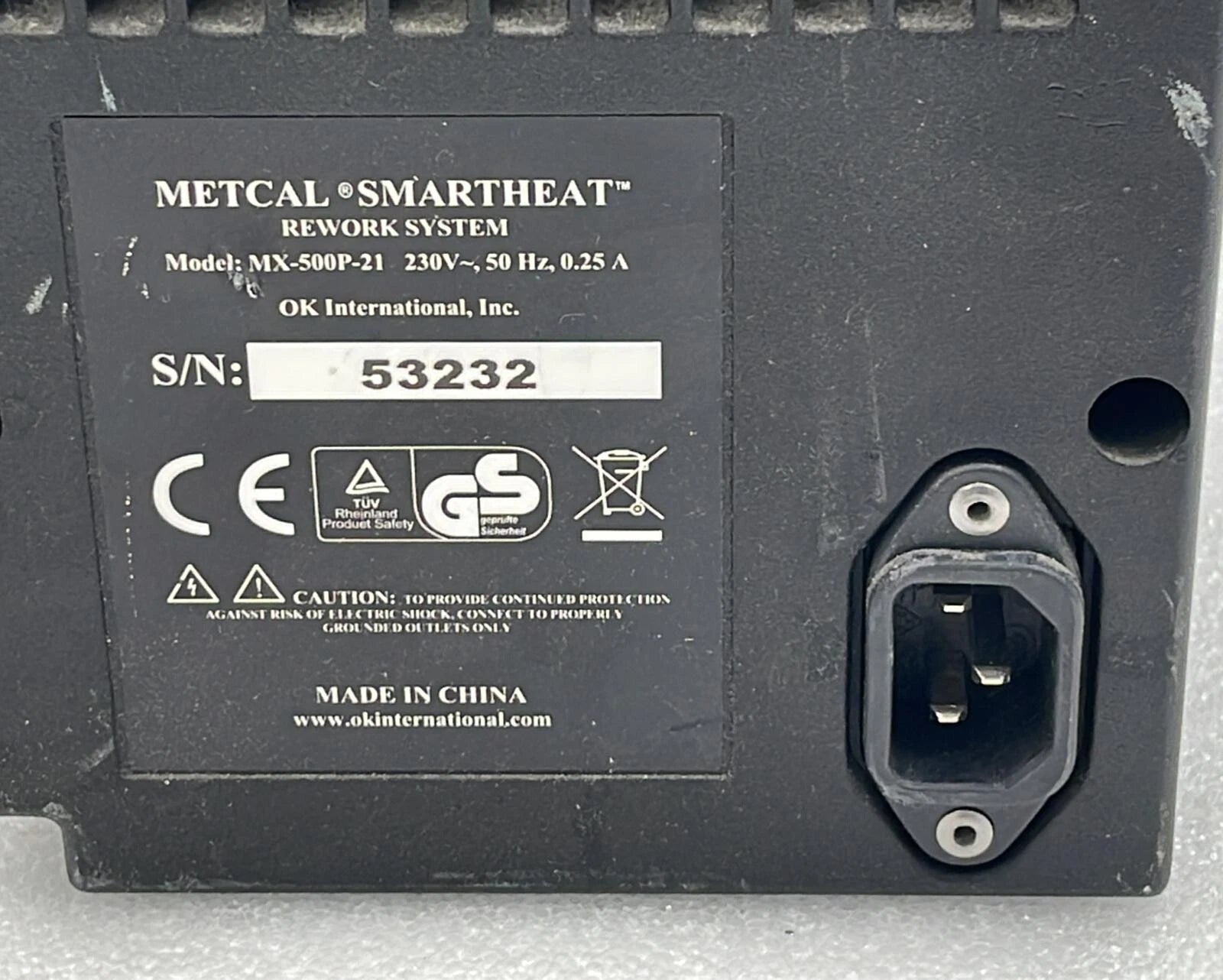 METCAL MX-500P-21 Rework System soldering station Power Supply 230VAC 50Hz 0.25A