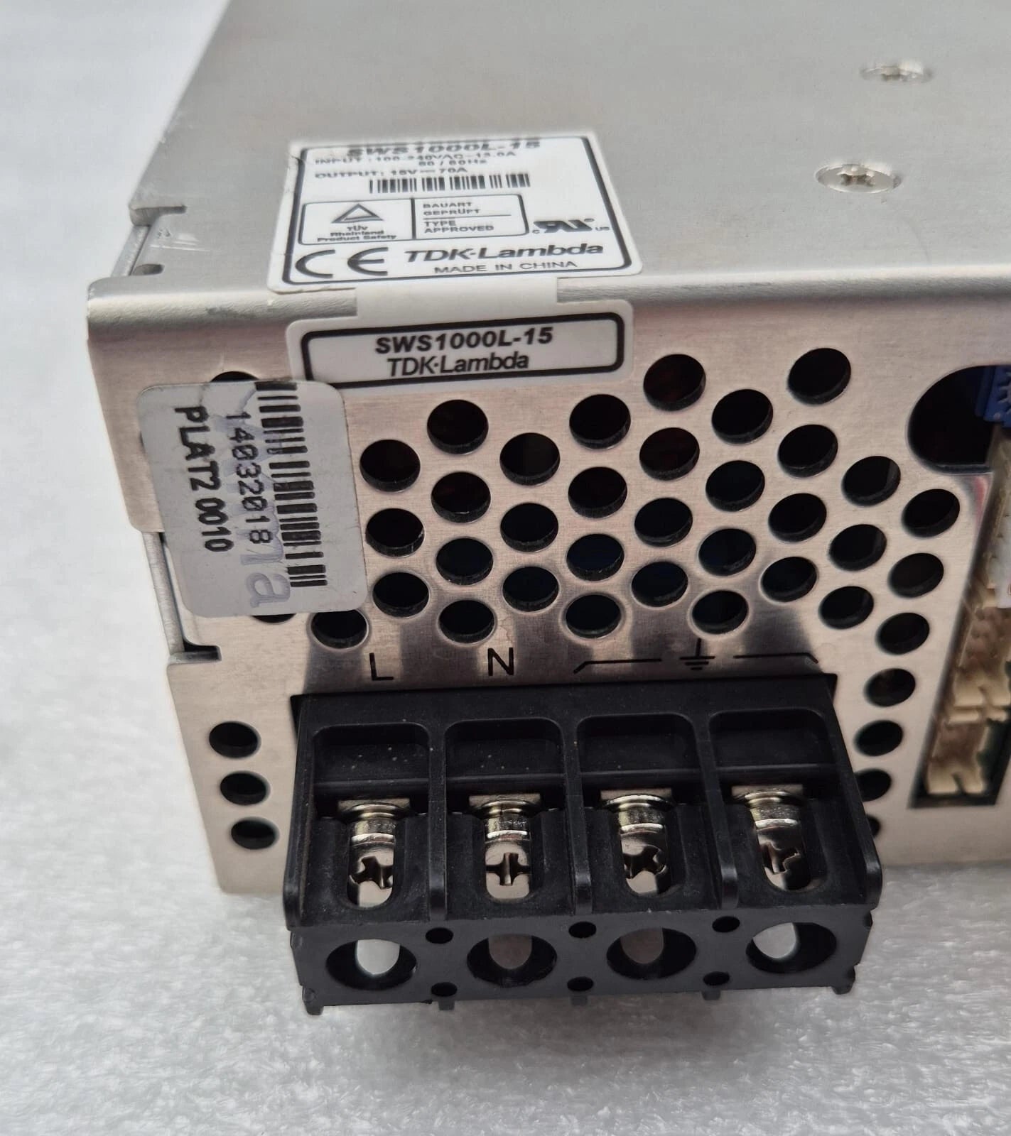 TDK Lambda SWS1000L-15 EHFP Power Supply 100-240VAC 13.0A