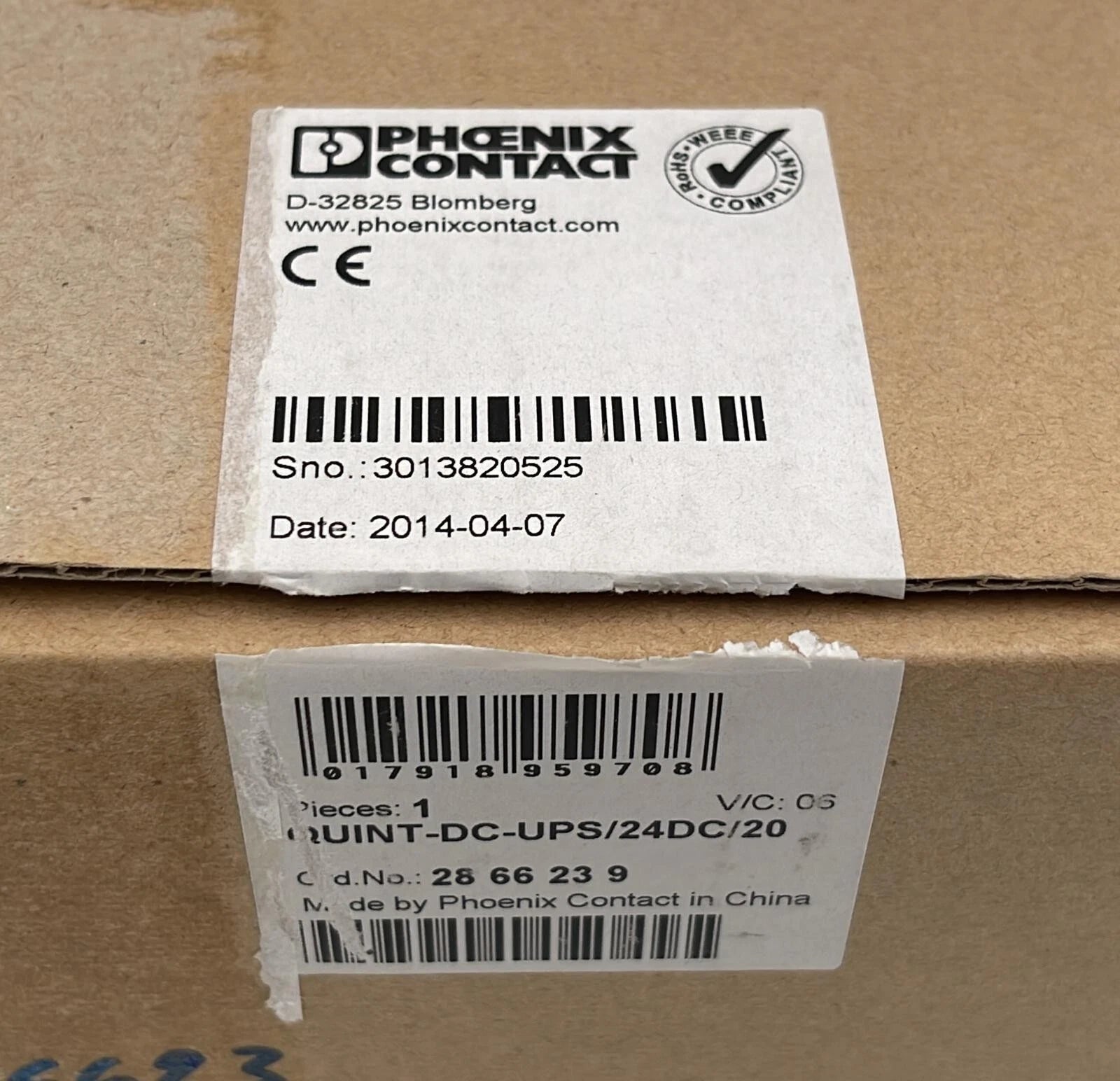 PHOENIX CONTACT QUINT-DC-UPS/24DC/20 Module Power Supply 28 66 23 9