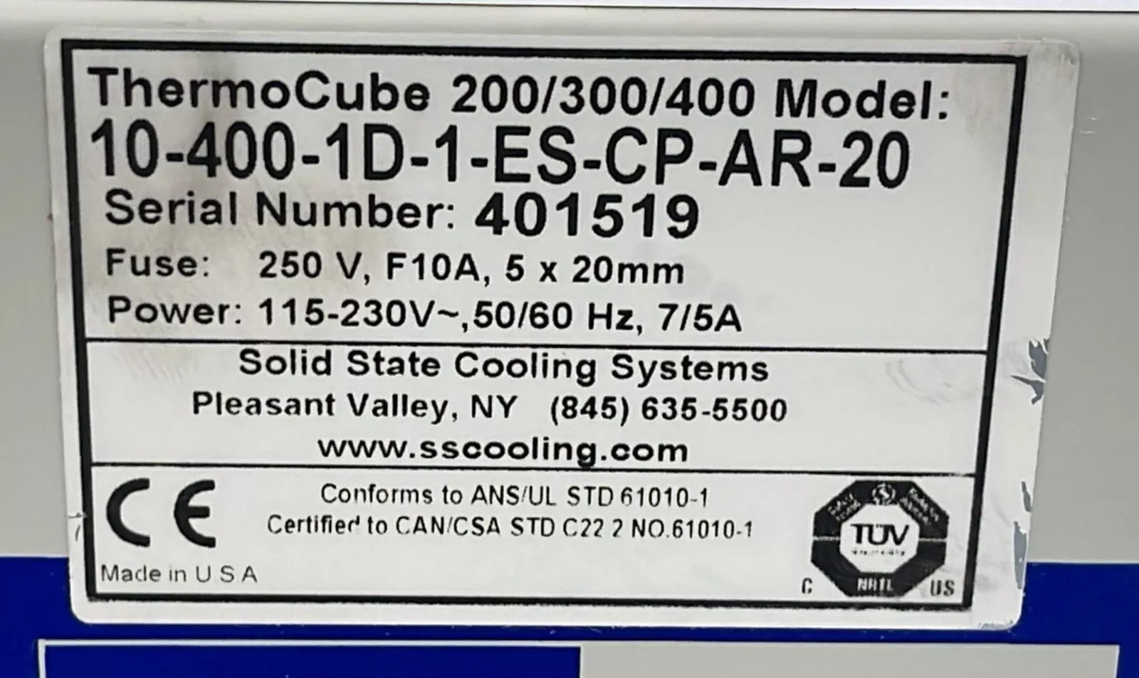 ThermoCube 10-400-1D-1-ES-CP-AR-20 solid state cooling system module